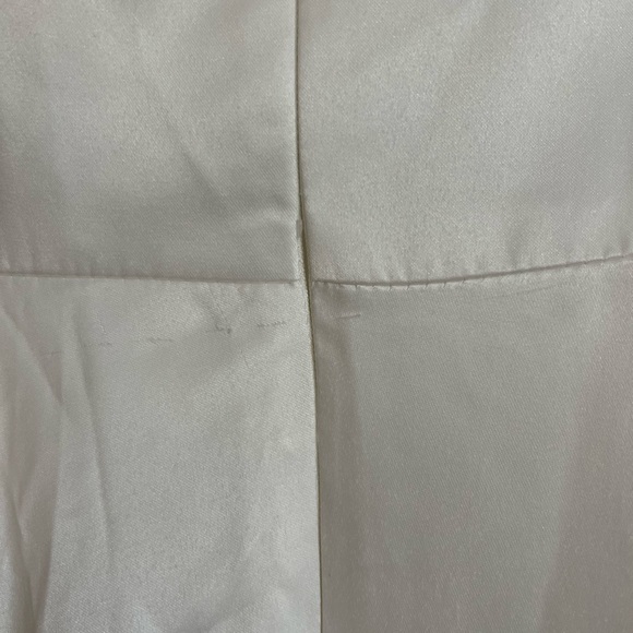 Lifetime of Love White Satin Strapless A-Line Gown - Picture 4 of 11